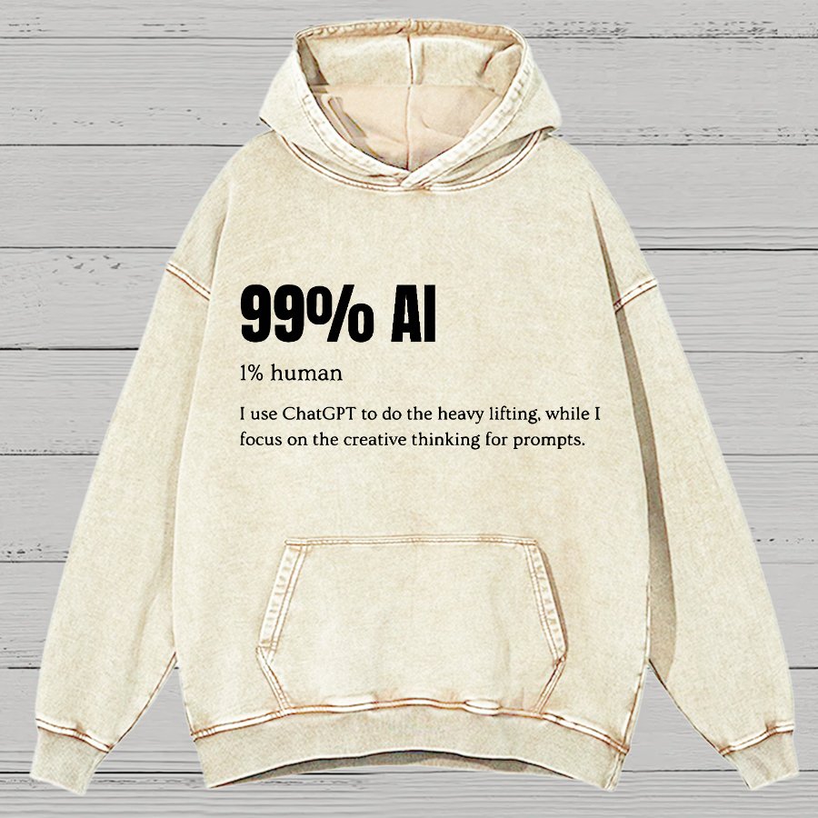 99% Artificial Intelligence Vintage Distressed Hoodie