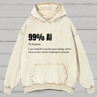 99% Artificial Intelligence Vintage Distressed Hoodie