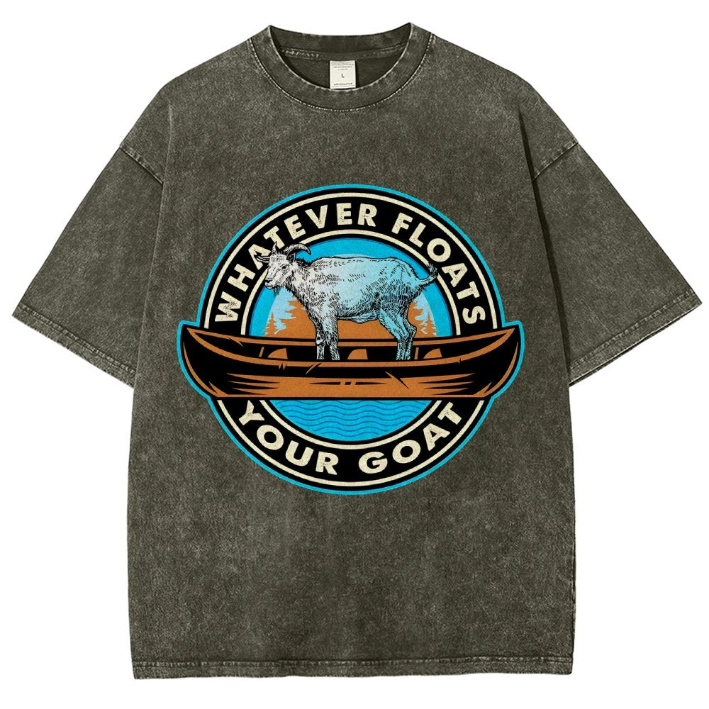 Whatever Floats Your Goat Vintage Distressed T-shirt