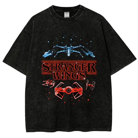 Stranger Wings Vintage Distressed T-shirt