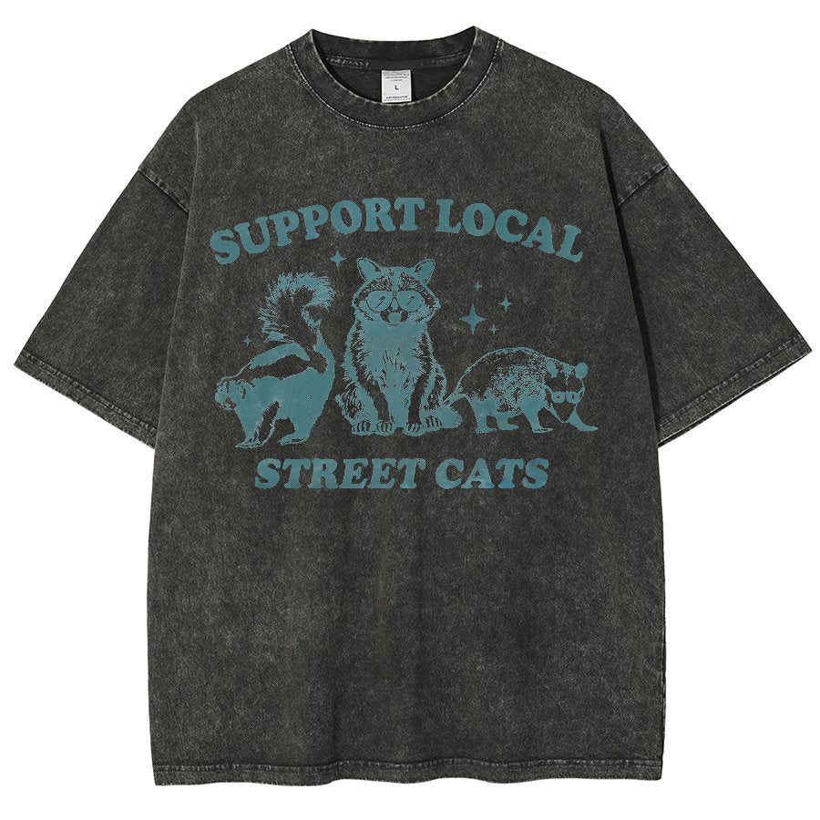 Support Your Local Street Cats Vintage Distressed T-shirt