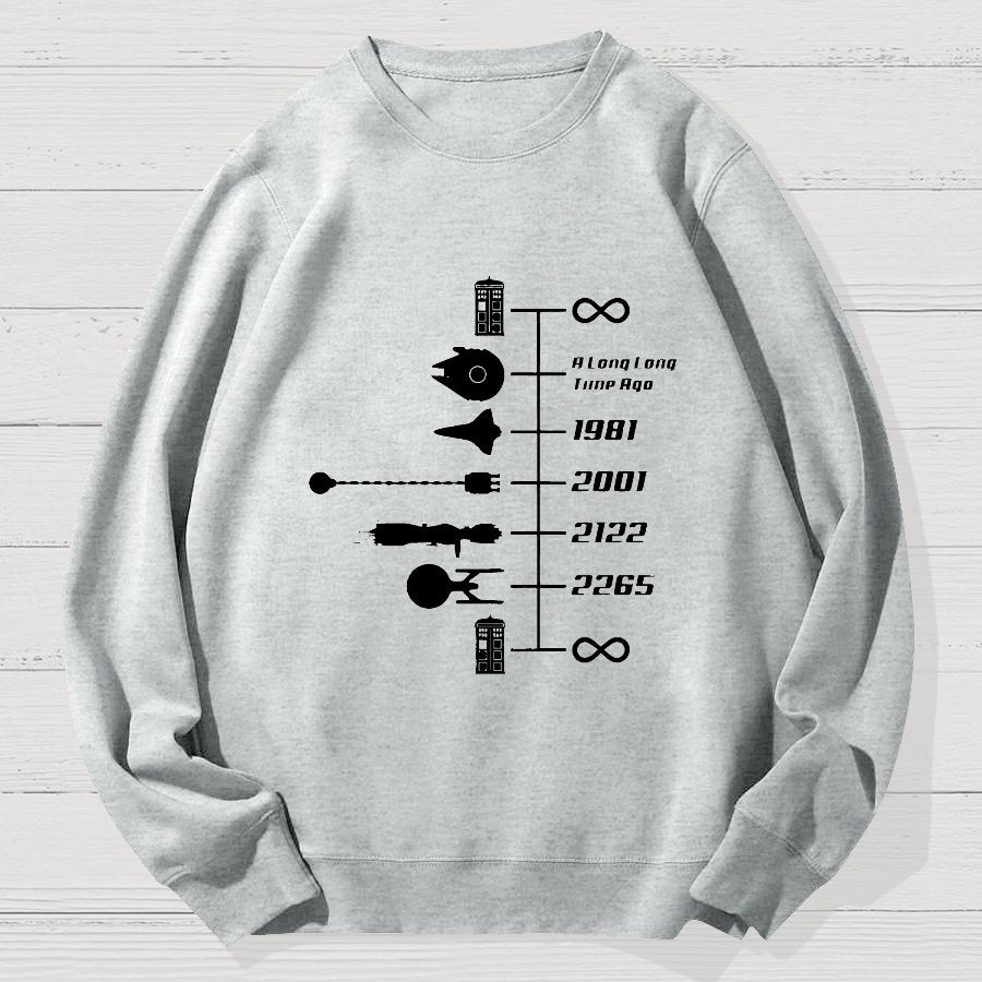 Nostalgic Space Travel Geek Cotton Sweatshirt