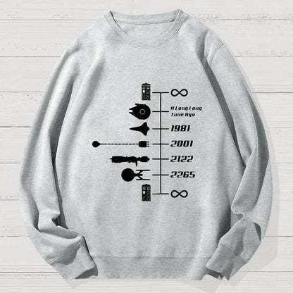 Nostalgic Space Travel Geek Cotton Sweatshirt