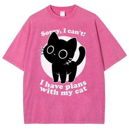 I Like Cats Not People - Cute Irony Pet Vintage Distressed T-shirt
