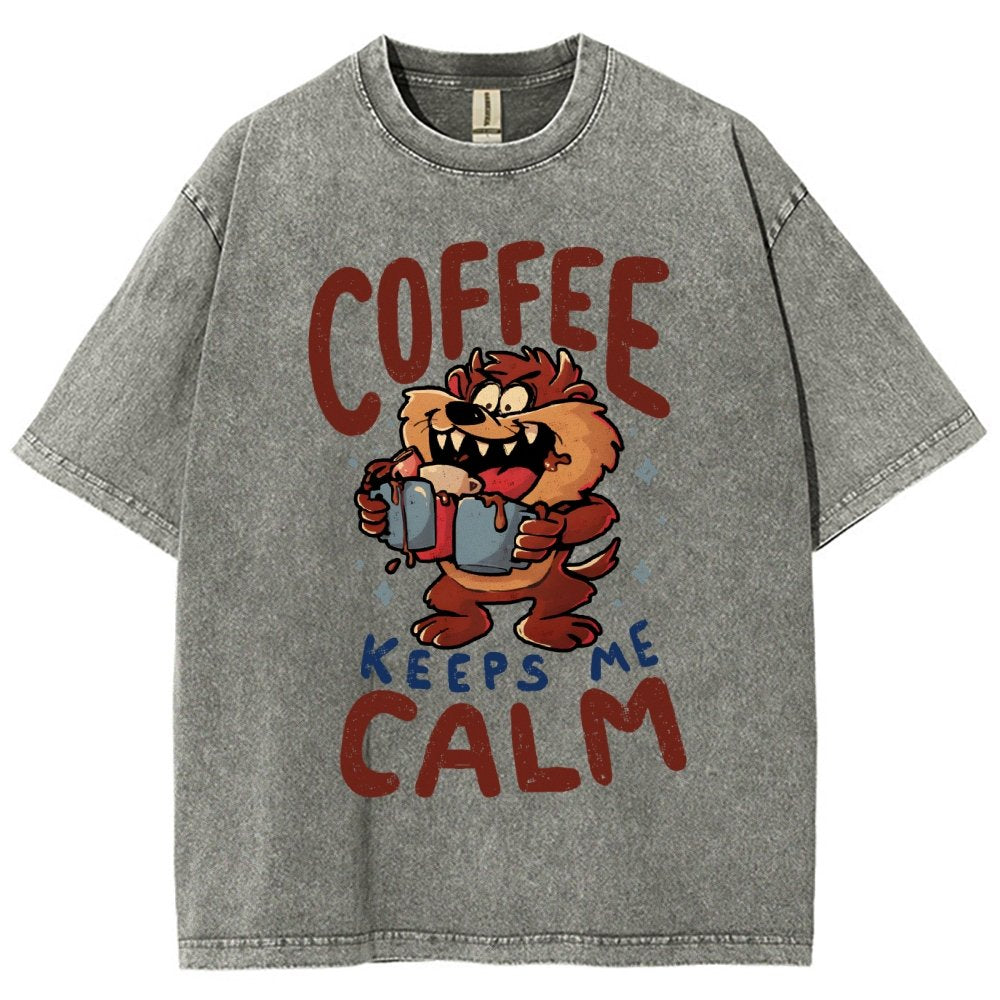 Coffee Keeps Me Calm Vintage Distressed T-shirt