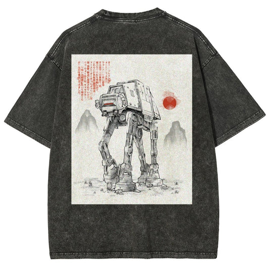 Astrobot Invention Armored Walker Back Print Washed T-Shirt