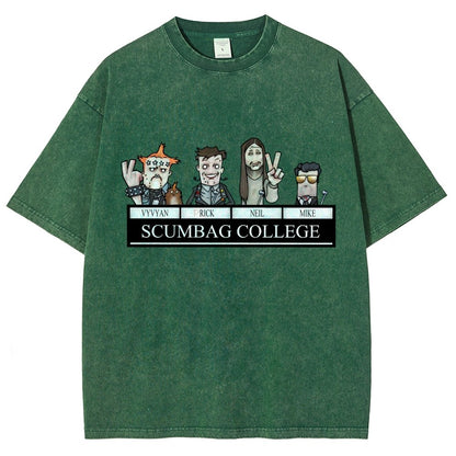 Cool Crew Scumbag College by HappyToast Vintage Distressed T-shirt