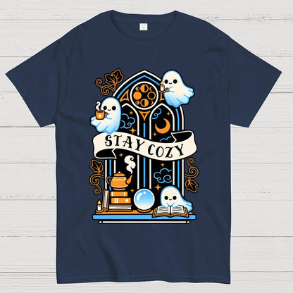 Stay cozy cute ghosts Unisex Geek T-Shirt
