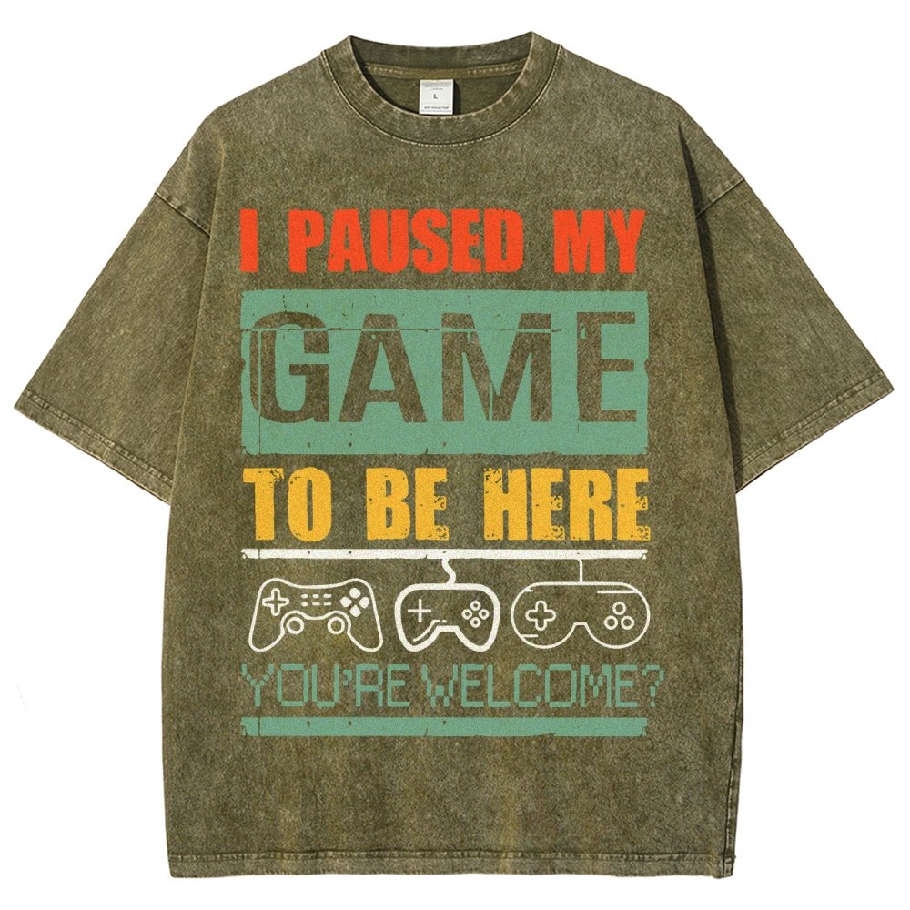 I Paused My Game To Be Here Vintage Distressed T-shirt