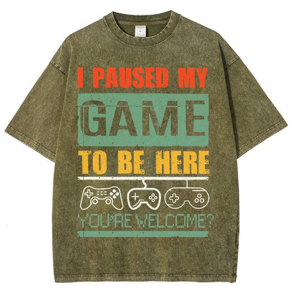 I Paused My Game To Be Here Vintage Distressed T-shirt