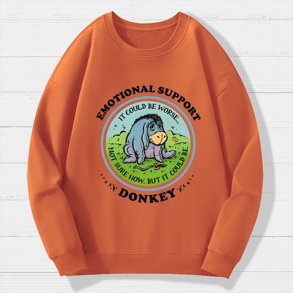 Emotional Support Donkey Geek Cotton Sweatshirt