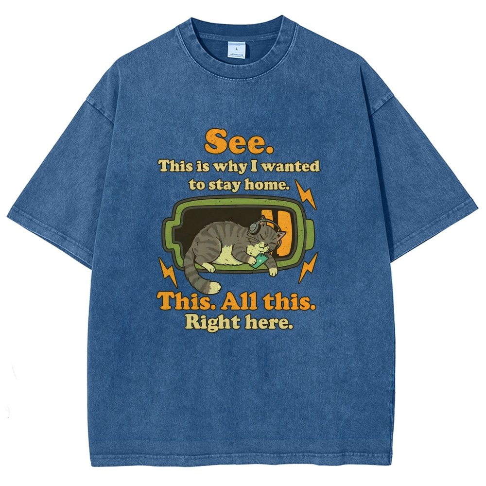 Stay Home Funny Vintage Distressed T-shirt