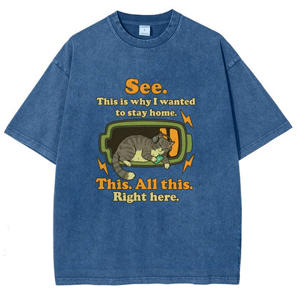 Stay Home Funny Vintage Distressed T-shirt
