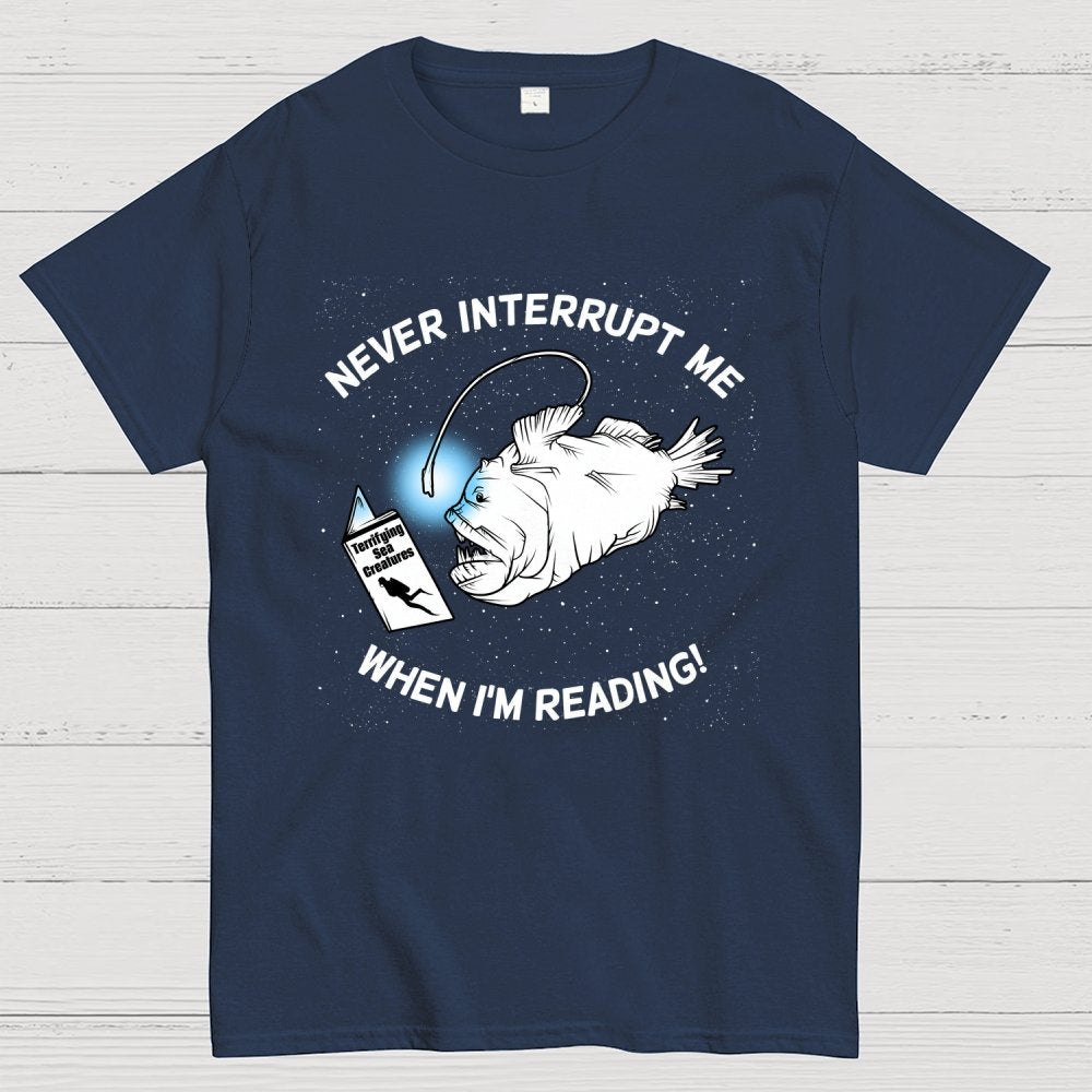 Angler Fish Reading Geek T-Shirt