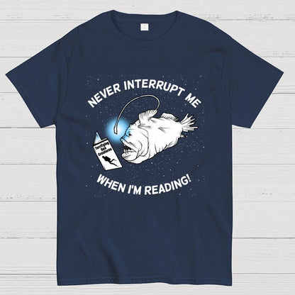 Angler Fish Reading Geek T-Shirt