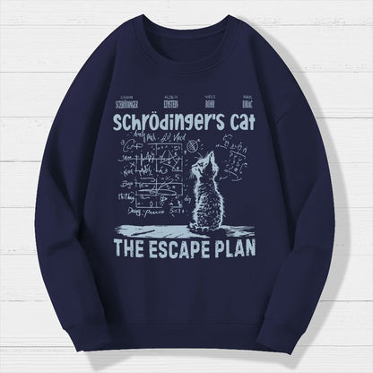 Schrodinger's Cat Escape Plan Interesting Physics Science Geek Cotton Sweatshirt