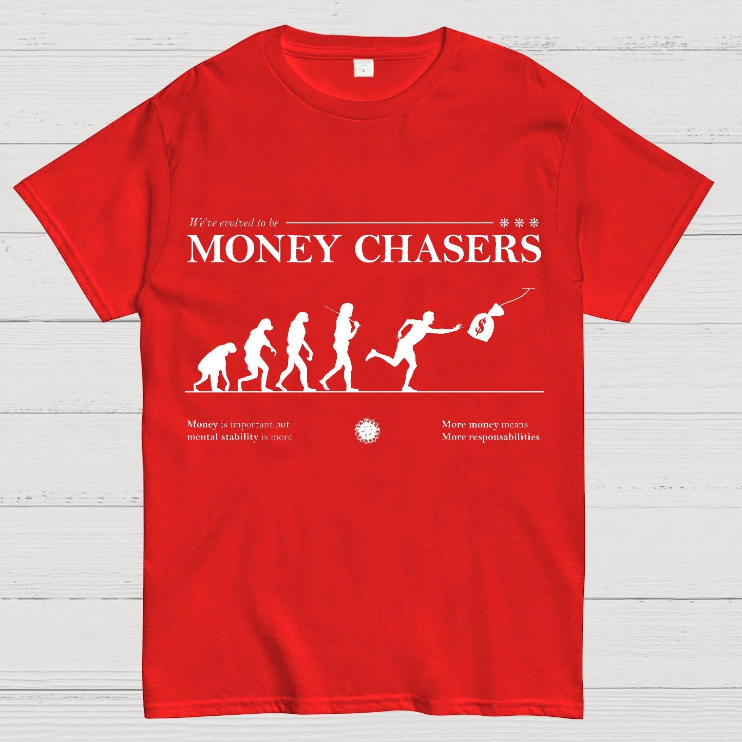 Evolution For Money Complete Design Positive Geek T-Shirt