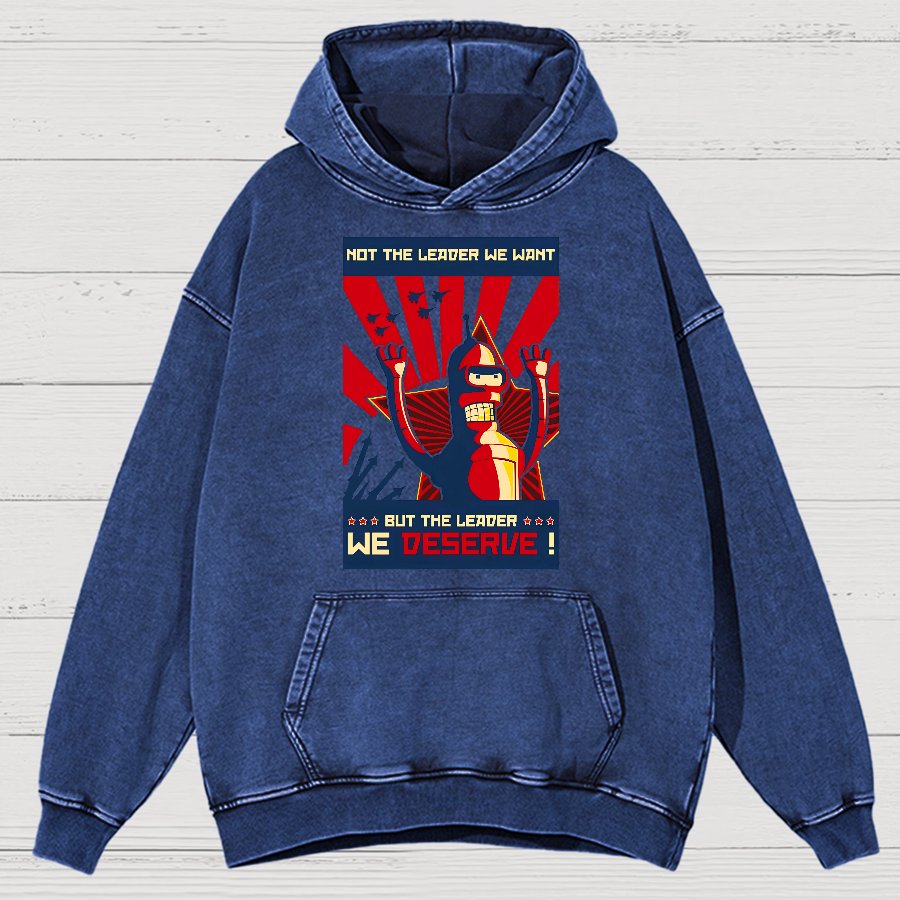 Not The Leader We Want But The Leader We Deserve Vintage Distressed Hoodie