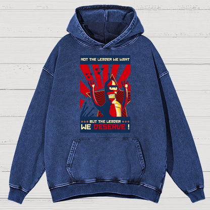 Not The Leader We Want But The Leader We Deserve Vintage Distressed Hoodie