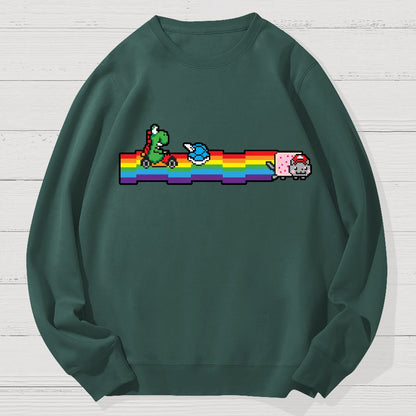 Rainbow Kart Geek Cotton Sweatshirt