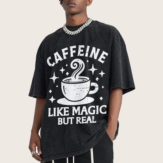 Caffeine Like Magic Vintage Distressed T-shirt