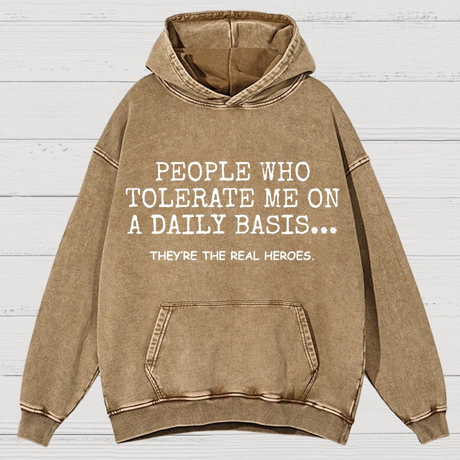 People Who Tolerate Me On A Daily Basis Sarcasm Vintage Distressed Hoodie