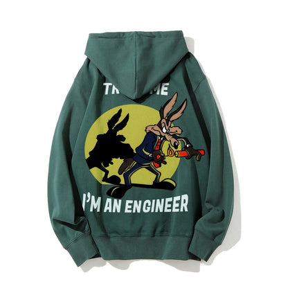 Trust Me I'm An Engineer Printed Back Cotton Hoodie