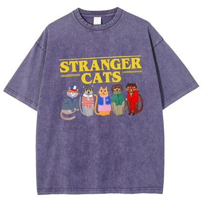 Stranger Cats Vintage Distressed T-shirt