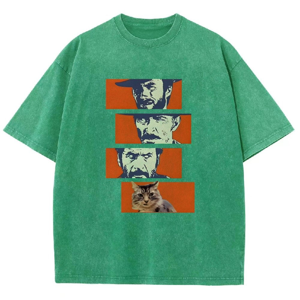 Buono Brutto Cattivo And Cat Vintage Distressed T-shirt