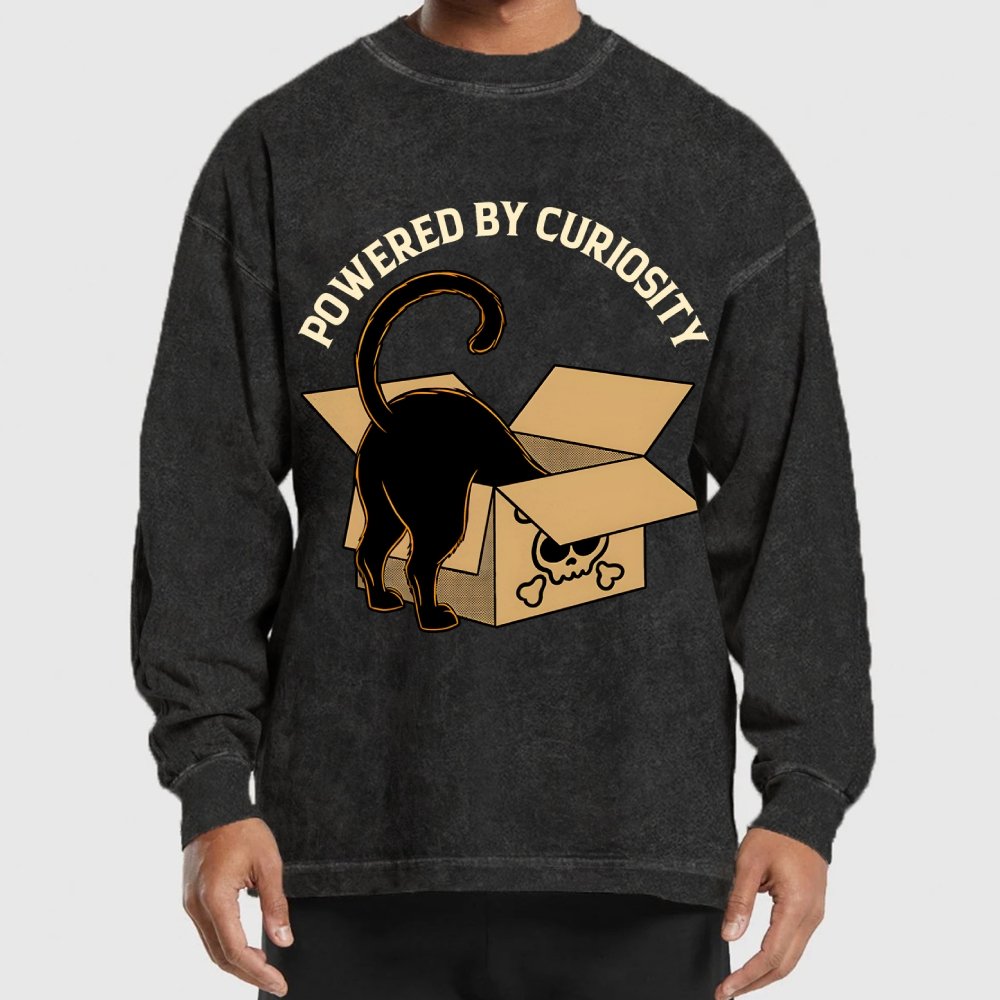 Powered By Curiosity Washed Long Sleeve Tee