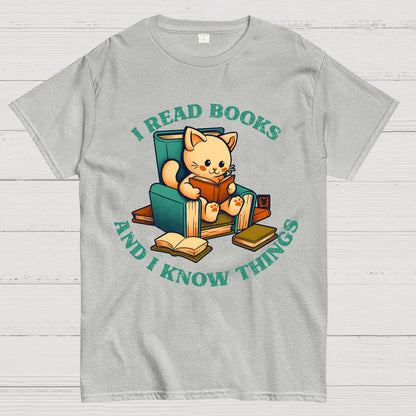 I Read Books and I Meow Things Geek T-Shirt