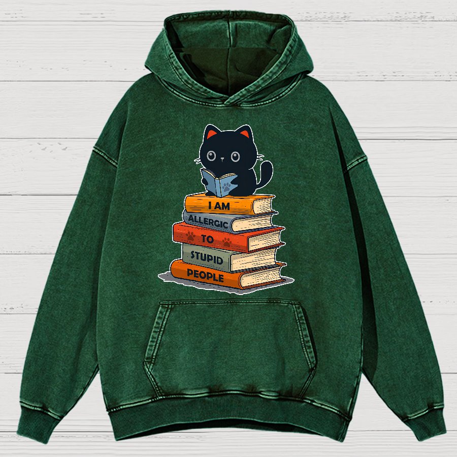 Allergic To Stupid People. Sarcasm Vintage Distressed Hoodie