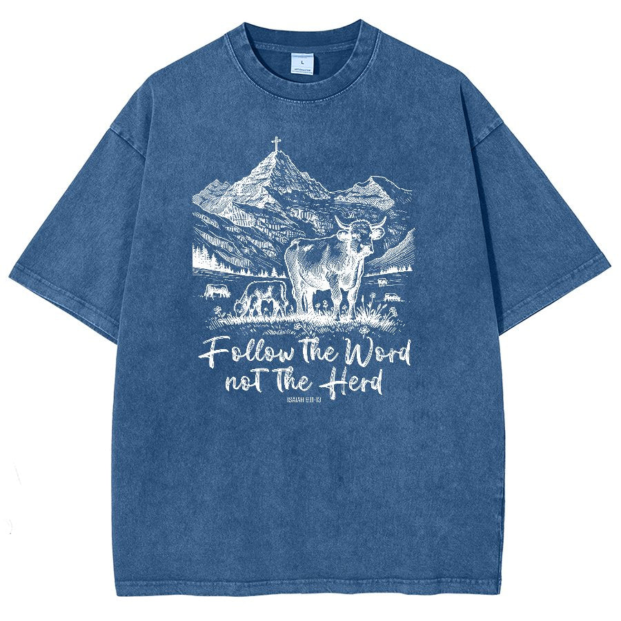 Follow The Word Not The Herd Vintage Distressed T-shirt