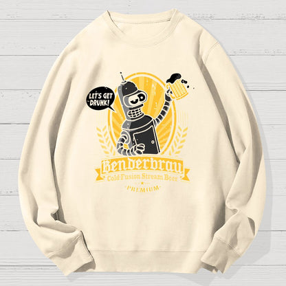 Beer Festival, Let Us Get Our Machines Drunk Geek Cotton Sweatshirt