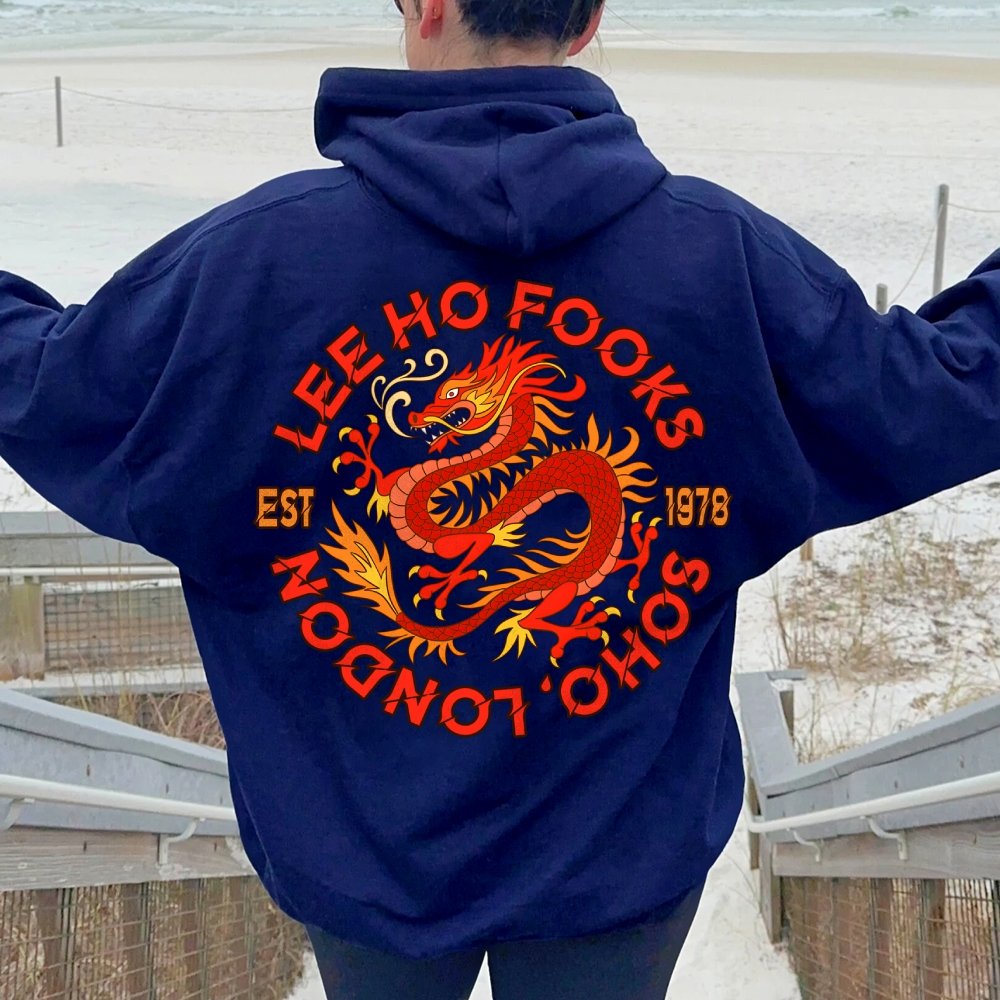 Mysterious Town's (Werewolves of London) Printed Back Cotton Hoodie