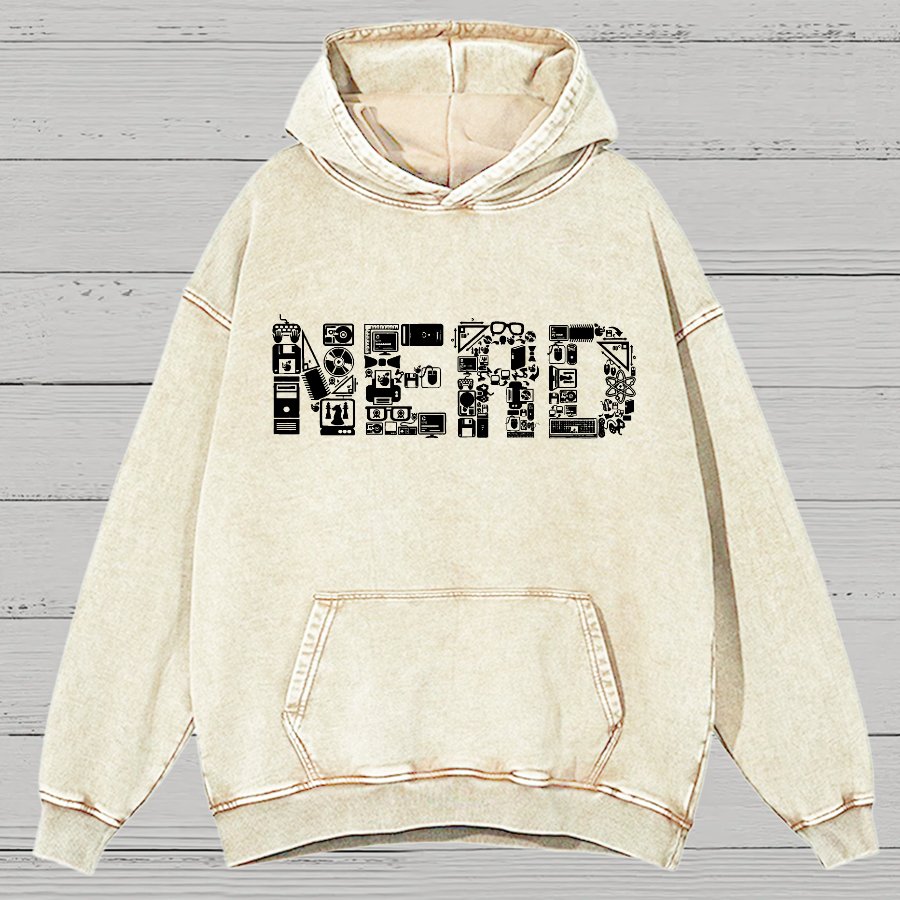 Nerd Vintage Distressed Hoodie