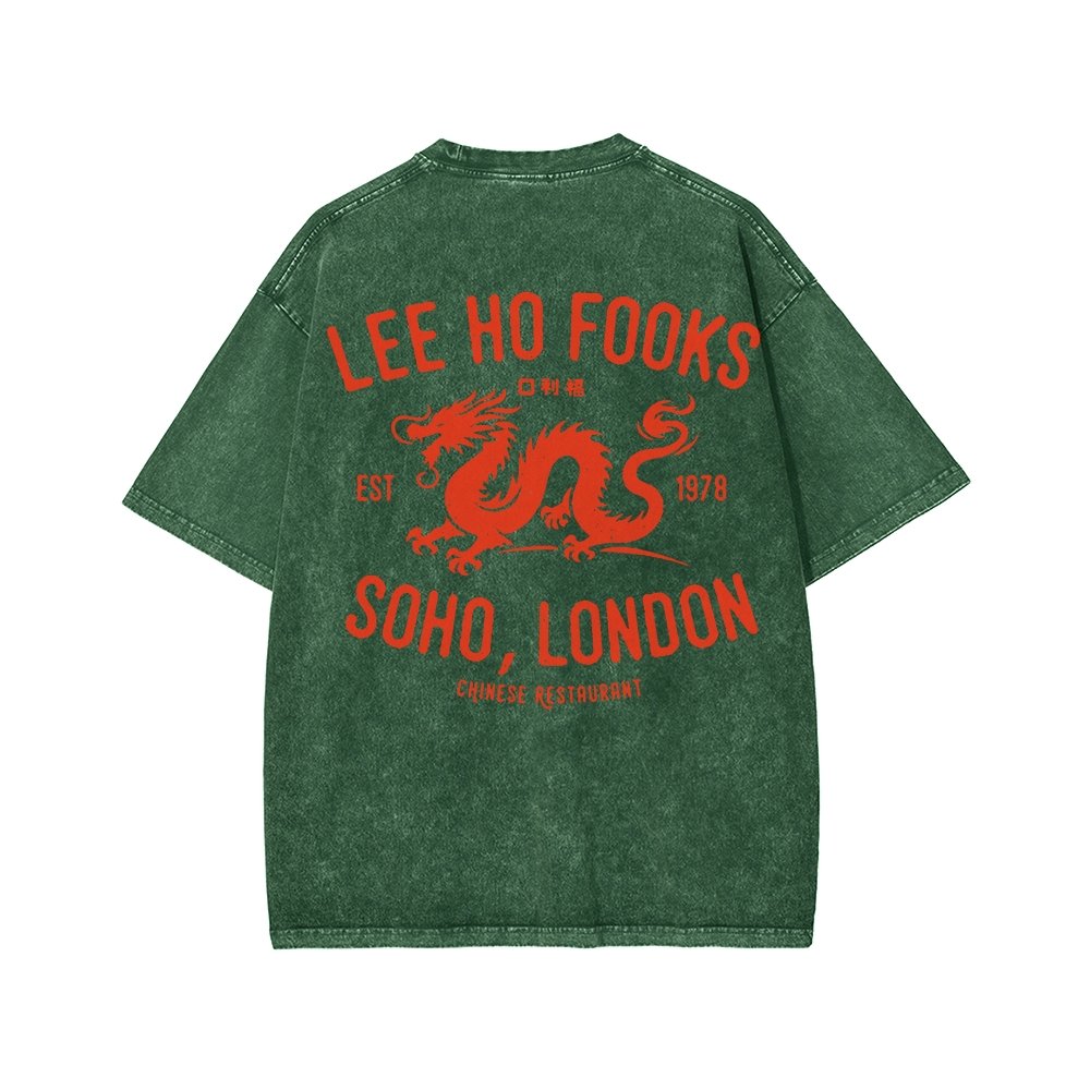 Lee Ho Fooks Front And Back Printing Washed T-shirt