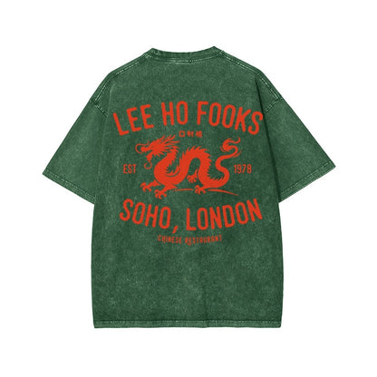 Lee Ho Fooks Front And Back Printing Washed T-shirt