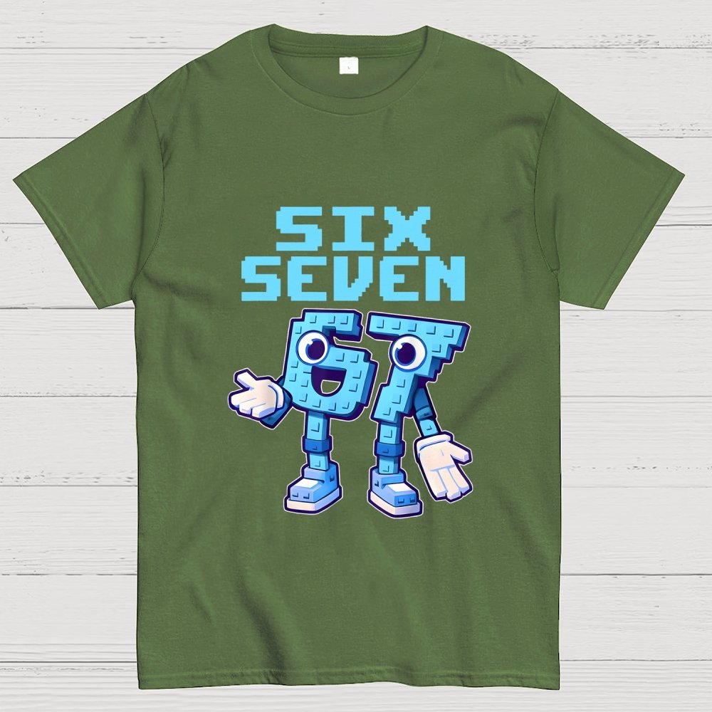 Six Seven Ice Cream Drip 67 Meme Gen Alpha Slang Geek T-Shirt