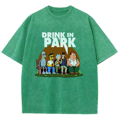 Drink in Park Vintage Distressed T-shirt