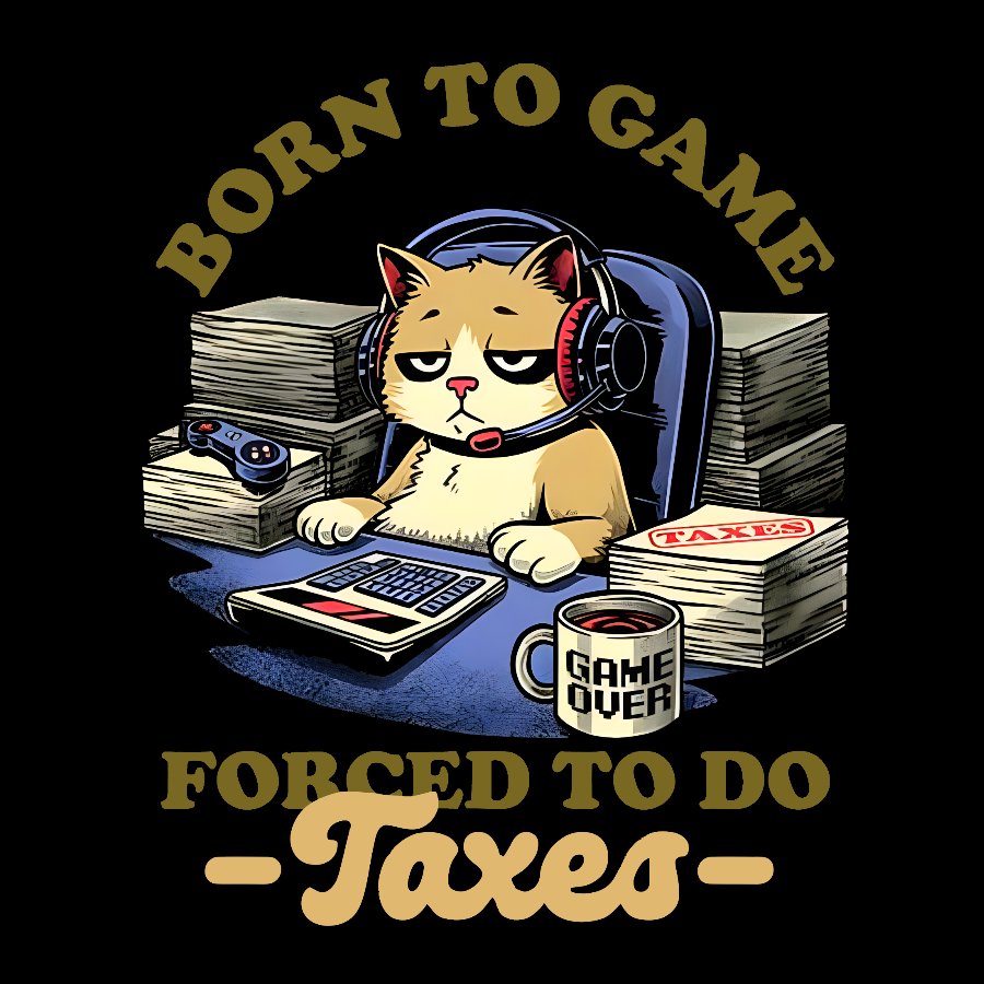 Cat Gamer Taxes Geek T-Shirt