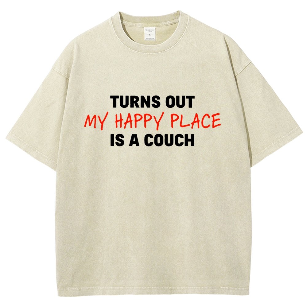 My Happy Place Is A Couch Vintage Distressed T-shirt