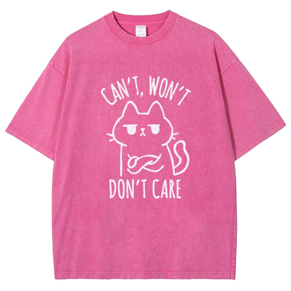 Can't Won't Don't Care Vintage Distressed T-shirt