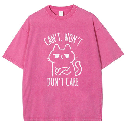 Can't Won't Don't Care Vintage Distressed T-shirt