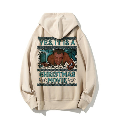 Gen-X Christmas Movie Printed Back Unisex Cotton Hoodie