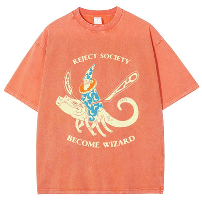 Reject-society become-wizard Vintage Distressed T-shirt