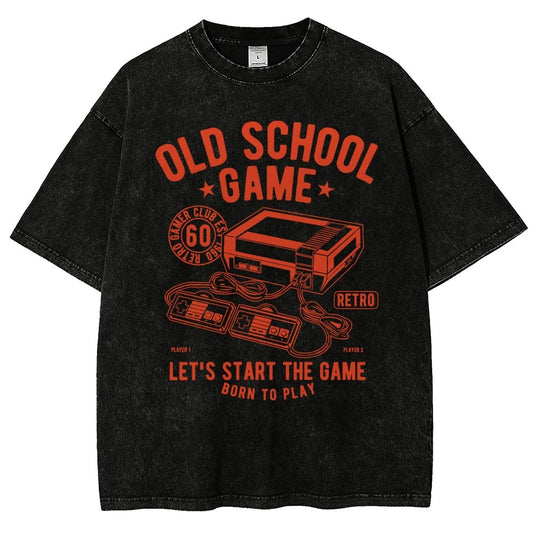 OLD SCHOOL GAME Vintage Distressed T-shirt