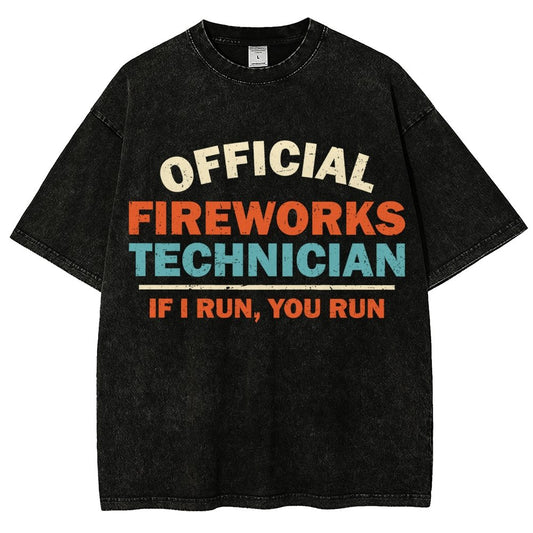 Official Fireworks Technician Vintage Distressed T-shirt