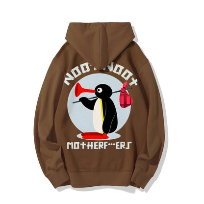 NOOT NOOT MOTHERF***ERS Printed Back Unisex Cotton Hoodie