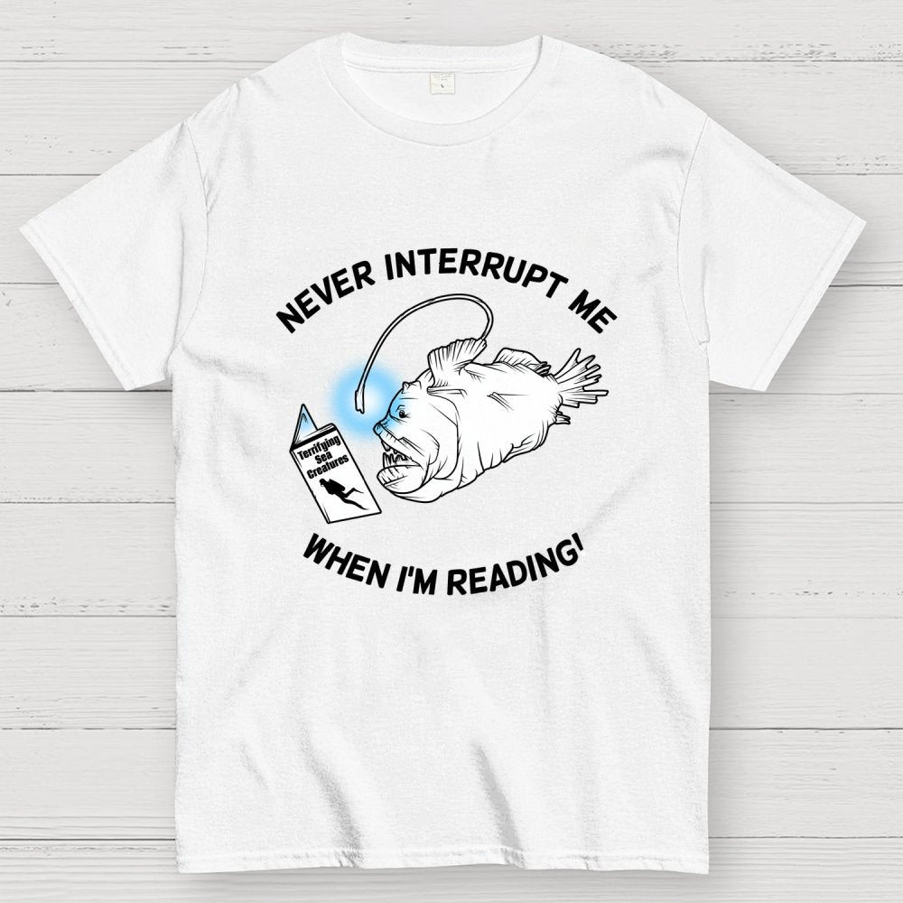 Angler Fish Reading Geek T-Shirt